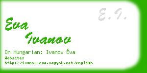 eva ivanov business card